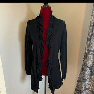 Bisou Bisou XL open front black cardigan